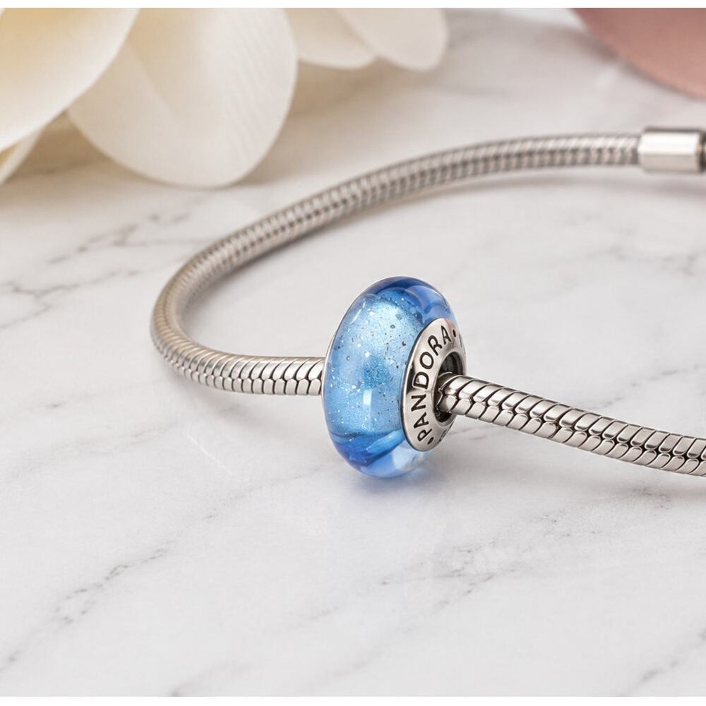 Pandora Disney Cinderella Blue Murano Glass Sterling Silver Charm S925 ALE - Picture 15 of 15